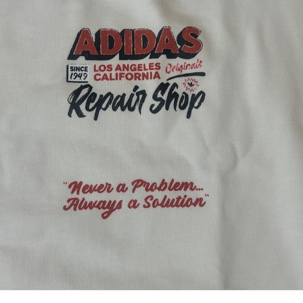Adidas Repair Shop Men S White New Los Angeles California Repair Shop Graphic LS - Picture 5 of 7